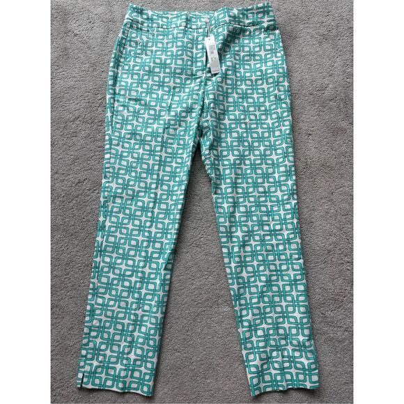 NWT TRINA TURK Moss 2 Pant In Turquoise In Blue, $300 Sz 4 G9 - Picture 3 of 9